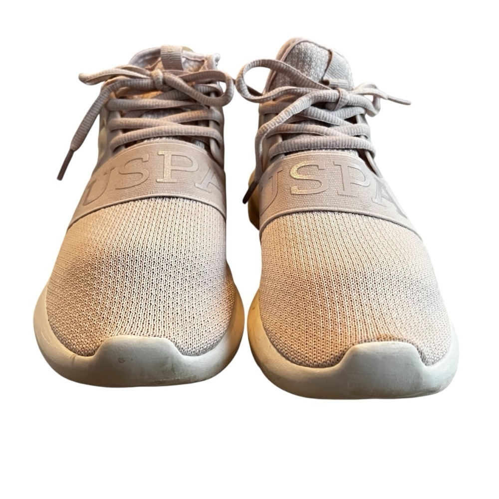 US Polo Assn Women’s 8.5 Pink Sneakers Lightweight Gold Accents Mesh Stretchy - Picture 5 of 12